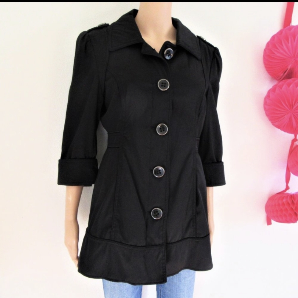 vintage GUESS black satin coat